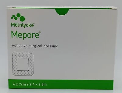 Mepore 6x7cm Sterile First Aid Wound Dressings Box of 60