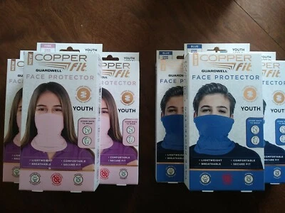 Copper Fit Guardwell Face Protector Youth Mask Blue lot of 3 OR Pink lot of 3  - Image 1 of 4