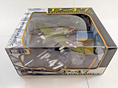 MotorMax P-47 Thunderbolt Fighter Plane Diecast Airplane AZ Pete 1:48 #76316 NIB - Image 1 of 4