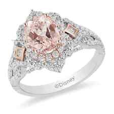 Two-Tone Sterling Silver Oval Morganite and 2.80 CT Diamond Ring