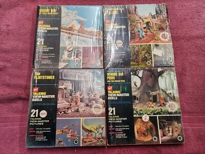 Lot of 4 GAF Talking View Master Reels Flintstones Scooby Doo GI Joe Winnie Pooh - Image 1 of 4