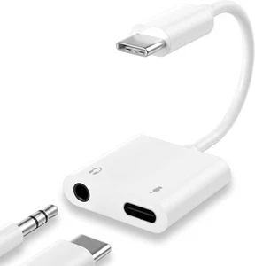USB C to 3.5mm - 2 in 1 Type C to Aux Audio Jack with Fast Charging Port Dongle - Picture 1 of 9