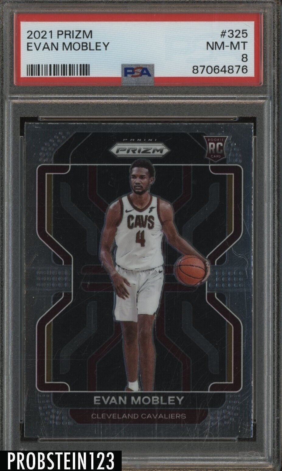 2021-22 Panini Prizm #325 Evan Mobley Cleveland Cavaliers RC Rookie PSA 8 NM-MT