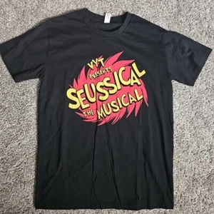 2022 DR. Seuss Shirt Size Medium Black Seussical The Musical Short Sleeve Shirt - Picture 1 of 9