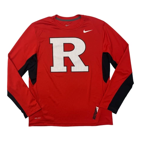 Nike Rudgers Scarlet Knights T Shirt Mens L Large Sideline Vapor Long Sleeve Tee Cover