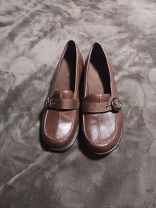 Clarks Schuhe Größe 7 Halbschuhe braun Leder Slipper, Schnallenakzent, Damen 74326 - Bild 1 von 8