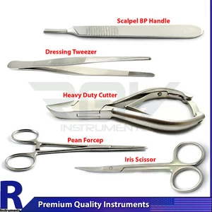 Dental Cotton Tweezers Forceps Tissue Scissor Scapal BP Handle Instruments Lab - Picture 1 of 6