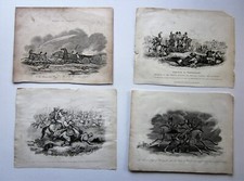 1823/27 4 Waterloo Antique Prints Kelly Napoleon Duke of Wellington Blucher RARE