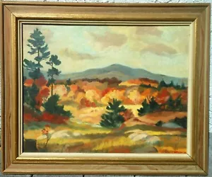 Vintage Impressionist Fall Landscape Painting M D Prince Oil on Artist Board - Picture 1 of 12