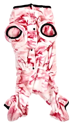大型狗抓绒连体粉红色白色迷彩机洗妮可·米勒 — 第 1/4 张图片