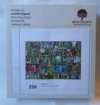 Wentworth Bookshelf Colin Thompson 250 Piece Wooden Jigsaw Puzzle Art Book Shelf - Image 1 of 4