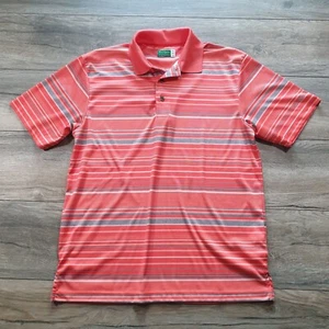Ben Hogan Performance Men M Striped Polo Shirt Short Sleeve Golf Sport Melon - Picture 1 of 7