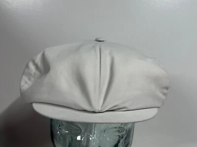 Vintage 80's KANGOL Bone Ivory Applejack Flat Jeff Cap Snap Brim  Hat  NEW M - Image 1 of 4