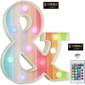 Regenbogen leuchtende bunte LED Buchstaben 16 Farbwechsel "&" Schild (K868) - Bild 1 von 5