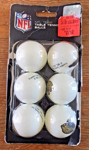 Jacksonville Jaguars Ping Pong Balls 6 Pack NFL Football Beer Pong Cover