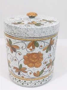 TARRO DE GALLETAS ITALIANO - CERÁMICA ARTESANAL - FLORAL - ESGRAFIADO  - Imagen 1 de 12