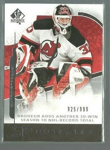 2008-09 SP Authentic #131 Martin Brodeur N 925/999 (ref 78261) - Image 1 of 1