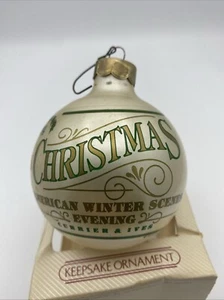 Vintage 1979 Hallmark Keepsake Currier And Ives Christmas Tree Glass Ornament - Picture 1 of 5
