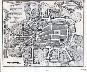 Antique map, Silesia, The Plan of Schweidnitz, 1758 - Picture 1 of 1