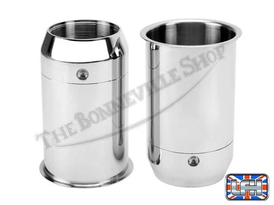 Soportes de sello de horquilla cromados Triumph Bonneville Tiger 500 650 (2) PN# 97-3633 Foto 1 de 3