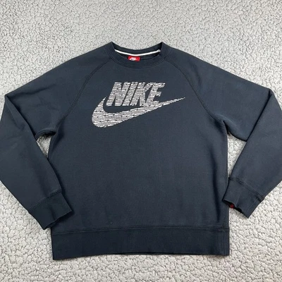 Sudadera Nike Para Mujer M Negra Swoosh Spellout Logo Cebra Cuello Redondo Pullover Foto 1 de 4