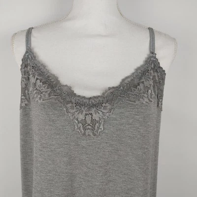 Lane Bryant Women's Cami Tank Top Layering Plus Heart Lace Chest 18/20 Dark Gray - Image 1 of 4