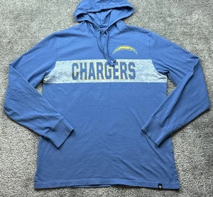 Los Angeles Chargers Shirt Hoodie Mens Large Blue NFL Football Long Sleeve Tee - Picture 1 of 16