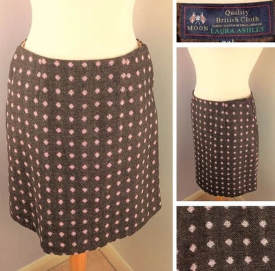 Laura Ashley Autumn Brown MOON Quality British Cloth 100% Wool Skirt, UK Size 14 - Image 1 of 4