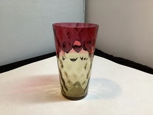 Antique New England Glass Company Amberina Diamond Optic Tapered Juice Tumbler - Picture 1 of 10