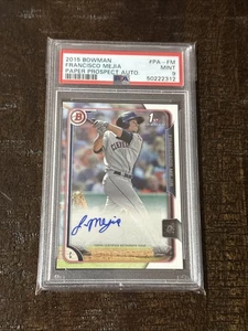 2015 Bowman Francisco Mejia Paper Prospect Auto #PA-FM  PSA9  Mint  Autograph - Picture 1 of 2
