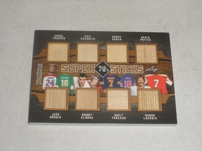 2017-18 Leaf Stickwork 70s 8 STICK RELIC Esposito Potvin Tkaczuk Clarke 10/17 - Image 1 of 2