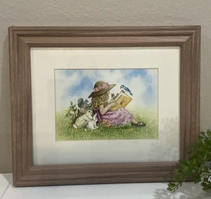 Pintura Acuarela Tracy Lizotte Niño Niño Giclee Arte Impresión Firmado Marco Mate - Imagen 1 de 10