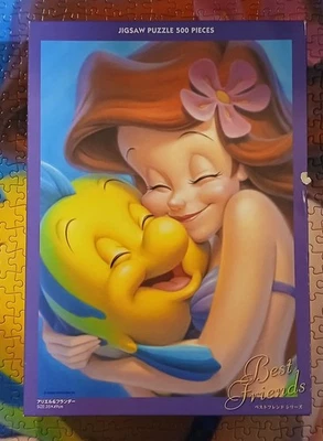 Tenyo Disney Best Friends: Ariel & Flounder 500 Pc Jigsaw Puzzle HTF RARE OOP - Image 1 of 4
