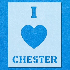 I Love Chester Stencil, Mylar Airbrush Painting Wall Art Crafts - Picture 1 of 36