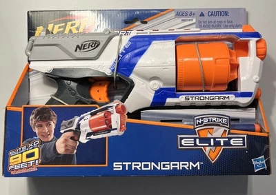 NERF N Strike Elite brazo fuerte juguete bláster con barril giratorio Slam Fire 6 dardos Foto 1 de 2