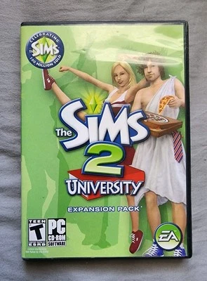 Sims 2: University (PC CD-ROM, 2005) 2-Disc Set Expansion Pack CIB - Image 1 of 4