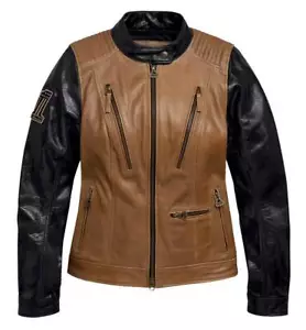 CHAQUETA DE MUJER HARLEY DAVIDSON MEDIANA DE CUERO NEGRO Y BRONCEADO ¡NUEVA A LA VENTA! - Imagen 1 de 9