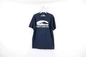 Vintage Nike Mens Medium Faded Spell Out Travis Scott Mini Swoosh T-Shirt Blue - Picture 1 of 9