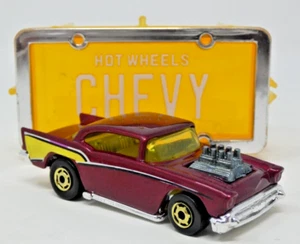 Seltene Hot Wheels 1976 '57 Chevy #56 Süßigkeitenrot & gelb mit stapelbarer Box - Bild 1 von 22