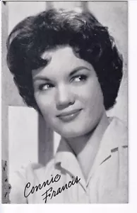 Connie Francis Arcade Karte Reklametafel Vintage 1960er Jahre - tolle Form! - Bild 1 von 2
