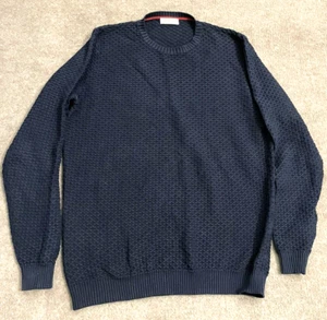 Bramante Men's Pullover Sweater Blue Size L Cotton Crew Neck Italy - Picture 1 of 9