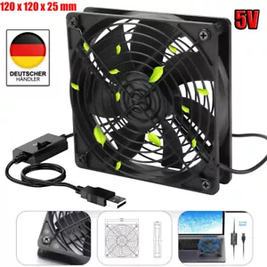 120mm USB Ventilator PC Lüfter mit 3 Einstellbare Lüfter Geschwindigkeit 5V DE - Bild 1 von 17