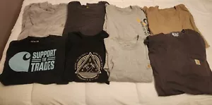 Carhartt T Shirt Lot 8 items Assorted Mixed Sizes Regular Tall Wholesale Resell - Picture 1 of 8