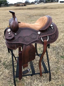 Premium Western Horse Pleasure Saddle Riding/Showman Saddle 17 to 18" fast ship - Picture 1 of 37