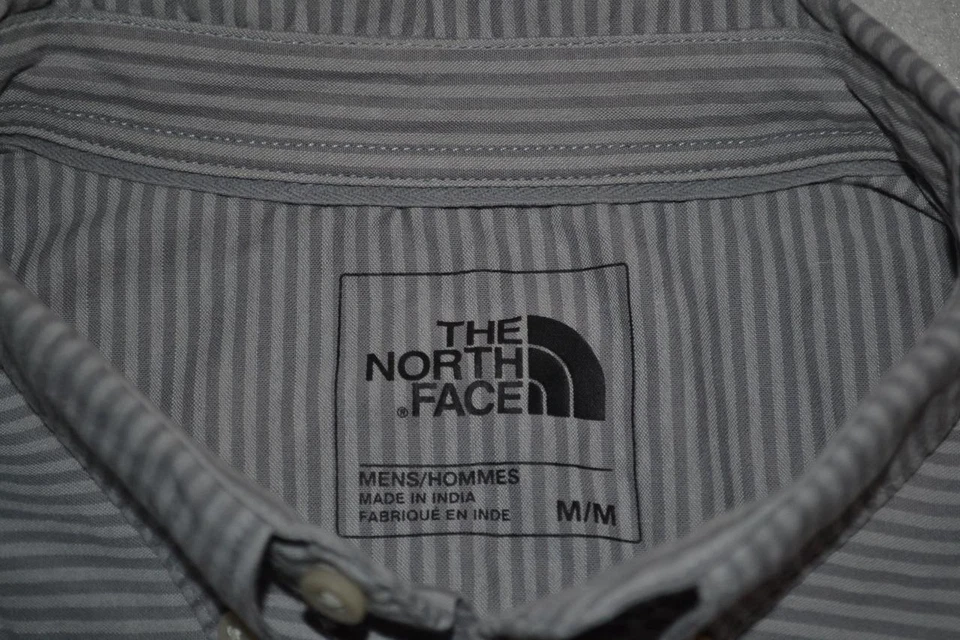 32400-a The North Face Button Up Shirt Size Medium Gray Cotton Blend Mens - Image 1 of 4