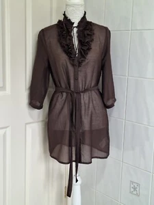 NEU Damen Tom Joules Baumwolle/Seide "J.Cerys" Saddle (braun) Tunika Top Gr UK 12 - Bild 1 von 6