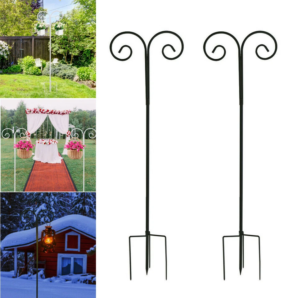 2x 96" Alimentador de Pájaros Poste Camino Linterna Planta Luz Colgador Boda Pastor Gancho Foto 1 de 4