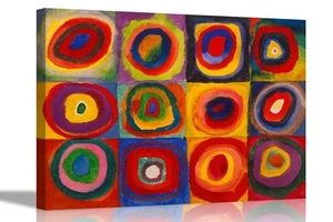 Quadrate Colour Study Squares with Circles Wassily Kandinsky Canvas Prints Art - Picture 1 of 10