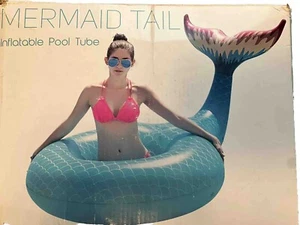 Inflatable Mermaid Tail Pool Floats Floating Swimming Raft Summer Water Party - Picture 1 of 4