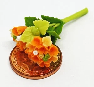 Dolls House Orange Hydrangea Flowers x 2 Garden 1:12 Scale Miniature tumdee - Picture 1 of 6